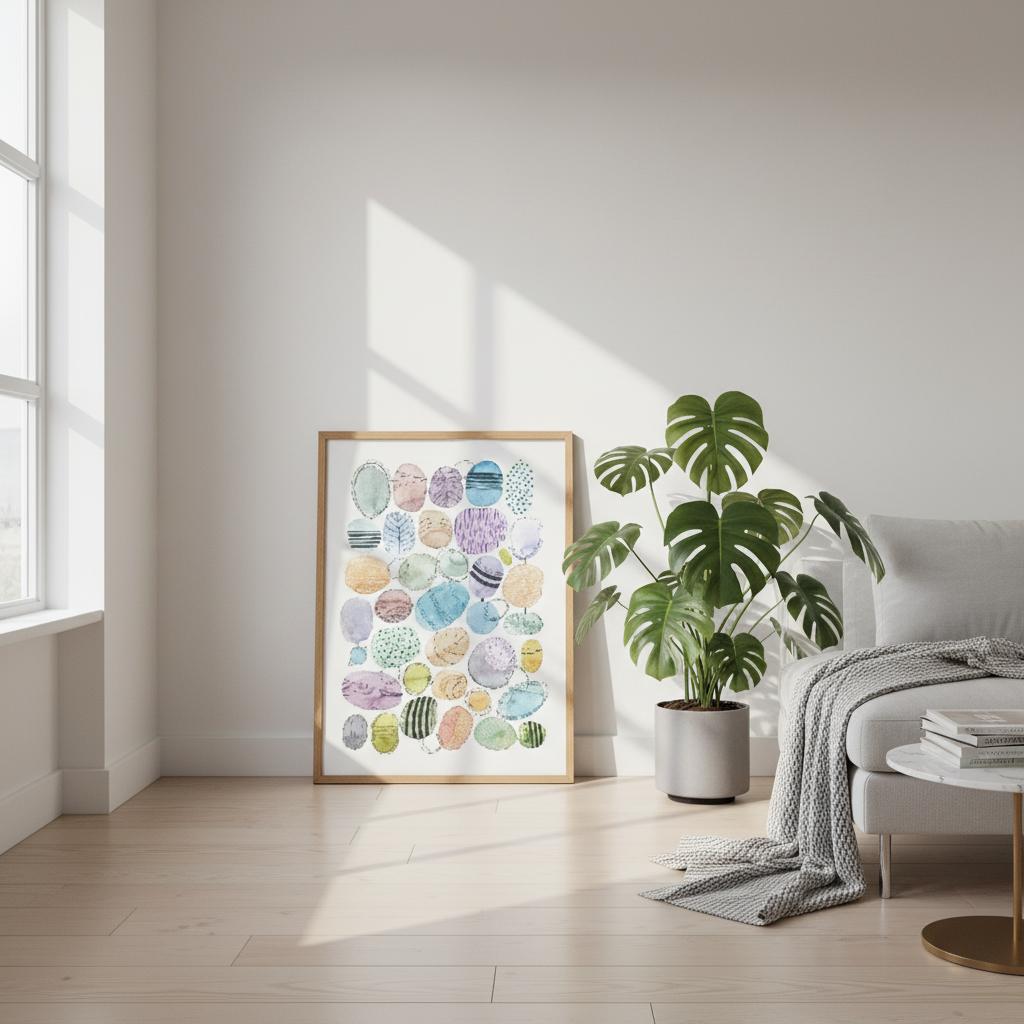 Collecting Pebbles - Print