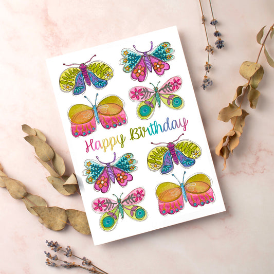 Butterflies - 10 x Birthday Cards